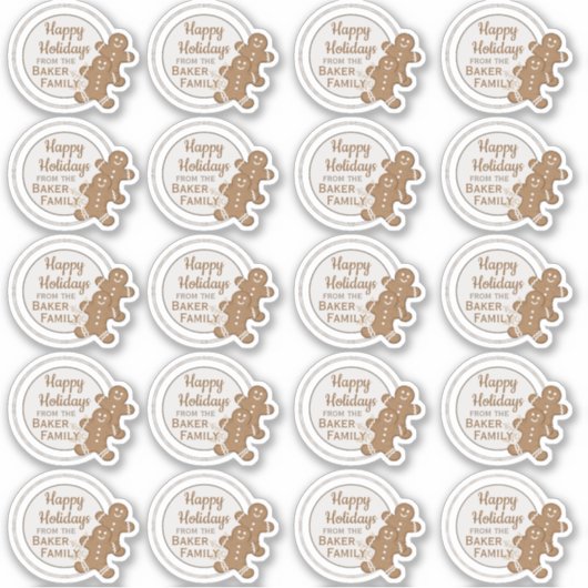 Gingerbread Mann Kariert Weihnachtskeks Aufkleber (Vorderseite)