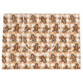 Gingerbread-Mann-Karomuster Große Geschenktüte (Vorderseite)