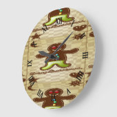 Gingerbread-Mann-Keks Große Wanduhr (Winkel)