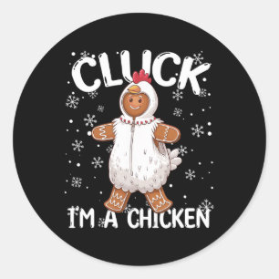 Gingerbread-Mann-Keks-Huhn-Weihnachten-Lustig Runder Aufkleber