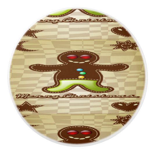 Gingerbread-Mann-Keks Keramikknauf (Vorderseite)