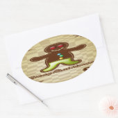 Gingerbread-Mann-Keks Ovaler Aufkleber (Umschlag)