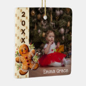 Gingerbread Mann Kinder Weihnachtsfeier Foto Ornam Keramikornament (Rechts)