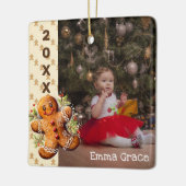Gingerbread Mann Kinder Weihnachtsfeier Foto Ornam Keramikornament (Links)