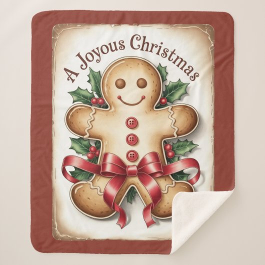 Gingerbread Mann - Kuschelgeschenk für die Feierta Sherpadecke (Vorderseite)