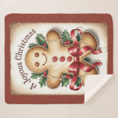 Gingerbread Mann - Kuschelgeschenk für die Feierta Sherpadecke (Vorderseite (Horizontal))