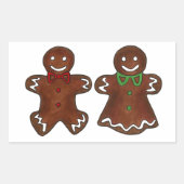 Gingerbread Mann Lady Frau Weihnachts Weihnachtske Rechteckiger Aufkleber (Vorderseite)