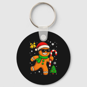 Gingerbread-Mann lustiger Weihnachtsplätzchen-Kost Schlüsselanhänger