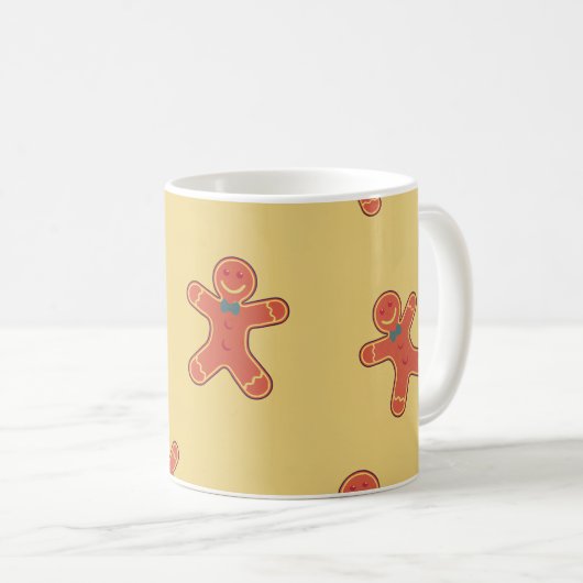 Gingerbread-Mann-Muster Kaffeetasse (VorderseiteRechts)