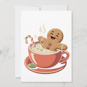 Gingerbread-Mann nimmt ein Matcha-Bad Weihnachten Dankeskarte