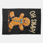 Gingerbread Mann Oh schläfst Weihnachtskekse Backe Geschirrtuch (Horizontal)