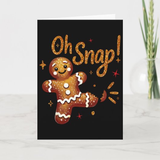 Gingerbread-Mann Oh Snap Weihnachten Lustiger Cook Karte (Vorderseite)