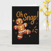 Gingerbread-Mann Oh Snap Weihnachten Lustiger Cook Karte (Gelbe Blume)