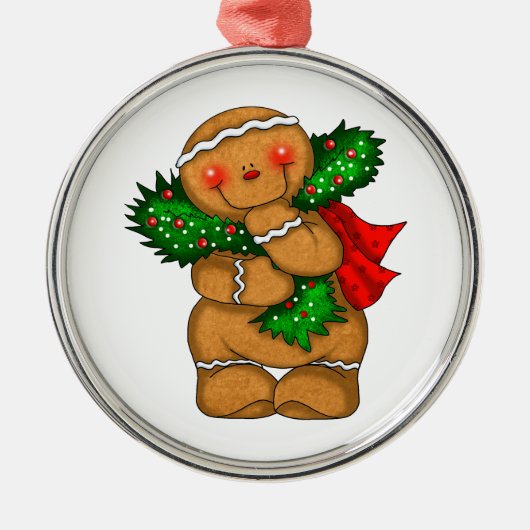 Gingerbread Mann Ornament Aus Metall (Vorne)