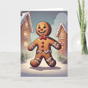 Gingerbread-Mann Retro-Konzeptkunst Weihnachtskart Feiertagskarte