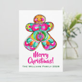 Gingerbread Mann Rosa Weihnachten Boho (Stehend Vorderseite)