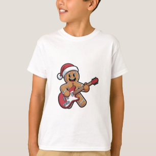 Gingerbread Mann spielt E-Gitarre Weihnachten T-Shirt
