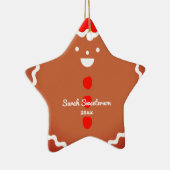 Gingerbread-Mann-Star Weihnachtskekse Keramikornament (Rechts)