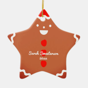 Gingerbread-Mann-Star Weihnachtskekse Keramikornament