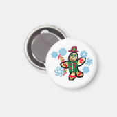 Gingerbread-Mann-Tanz Magnet (Vorderseite/Rückseite)