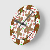 Gingerbread Mann Weihnachten Monograe Runde Wanduhr (Winkel)