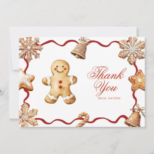 Gingerbread Mann   Weihnachts-Baby-Party  Dankeskarte