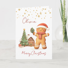 Gingerbread Mann Weihnachtsbaum Kinder Feiertagskarte