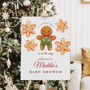 Gingerbread Mann Weihnachtsdusche Begrüßungszeiche Poster