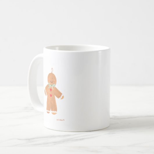 Gingerbread Mann Weihnachtskinder niedliche Kekse Kaffeetasse (Vorderseite Links)