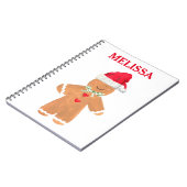 Gingerbread Mann Weihnachtskochtkochen festlich Notizblock (Linke Seite)