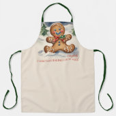 Gingerbread Mann Weihnachtskochtopf Backen Crew Schürze (Vorderseite)