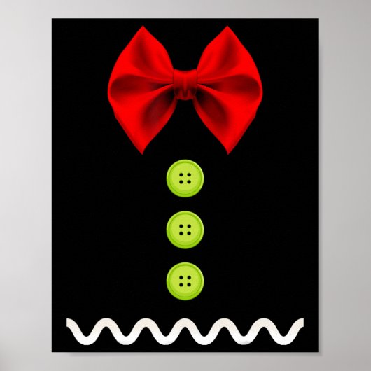 Gingerbread-Mann-Weihnachtskostüm für Kinder und E Poster (Vorne)