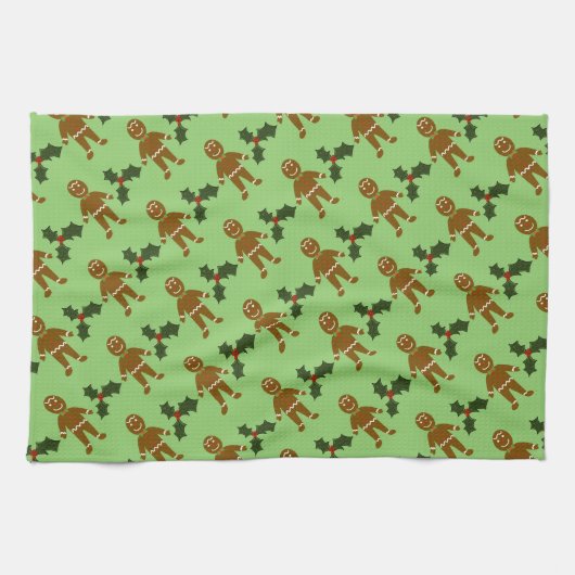 Gingerbread Mann Weihnachtsküche Handtuch (Horizontal)