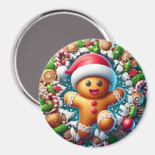 Gingerbread-Mann-Weihnachtsmagnet Magnet (Vorderseite/Rückseite)