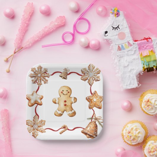 Gingerbread-Mann | Winter-Weihnachtsplatten Pappteller (Party)