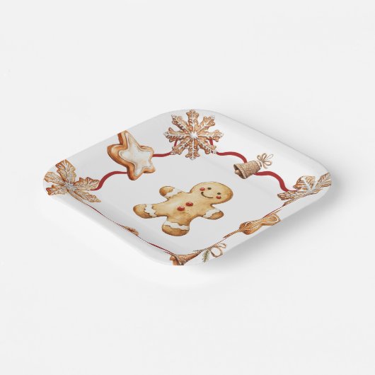 Gingerbread-Mann | Winter-Weihnachtsplatten Pappteller (Gewinkelt)