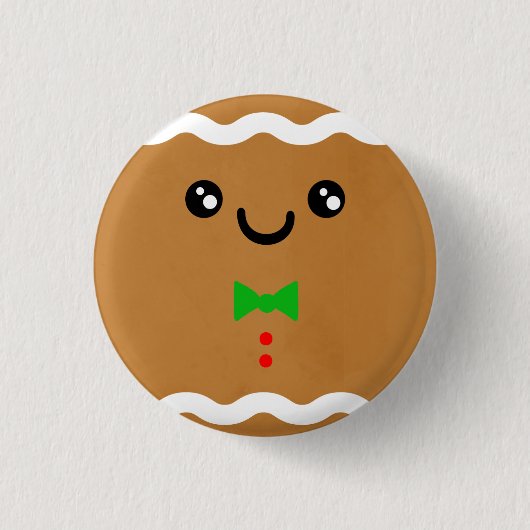 Gingerbread Mann witziger Weihnachtsginger Brotman Button (Vorderseite)