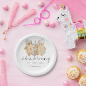 Gingerbread Männer essen Drink sein fröhlicher Nam Pappteller (Party)