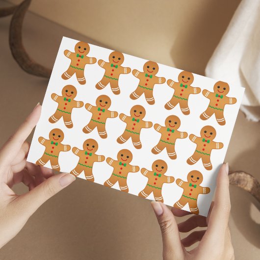 GINGERBREAD MÄNNER PATTERN Weihnachtspostkarte Feiertagspostkarte
