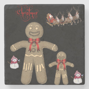 Gingerbread Marble Stone Untersetzer Weihnachten