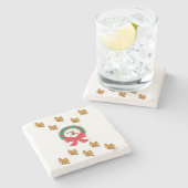 Gingerbread Marble Stone Untersetzer Weihnachten (Seitenansicht)