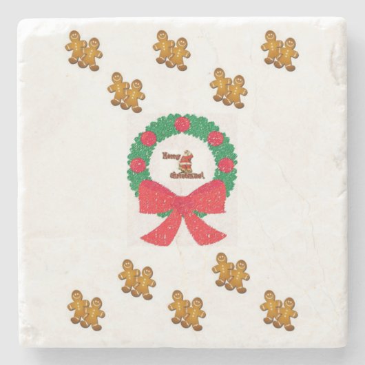 Gingerbread Marble Stone Untersetzer Weihnachten (Vorderseite)