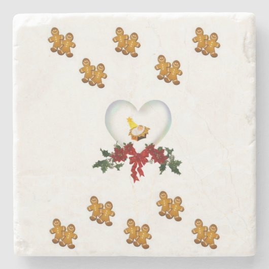 Gingerbread Marble Stone Untersetzer Weihnachten (Vorderseite)