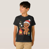 Gingerbread Marshmallow Roaster Camng Christmas  T-Shirt (Vorne ganz)