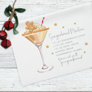 Gingerbread Martini Drink Holiday Weihnachten Reze Geschirrtuch