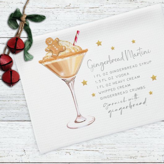 Gingerbread Martini Drink Holiday Weihnachten Reze Geschirrtuch