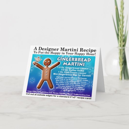 Gingerbread Martini Recipe Card Feiertagskarte (Vorderseite)