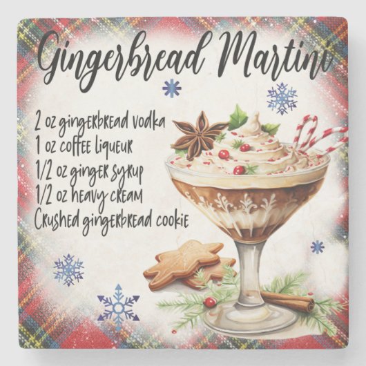 Gingerbread Martini Recipe Marble Untersetzer (Vorderseite)