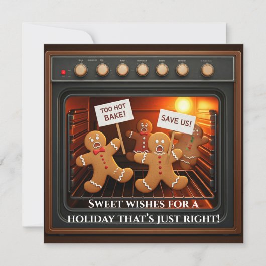 Gingerbread Mayhem Holiday Card Feiertagskarte (Vorderseite)
