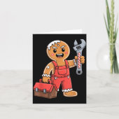 Gingerbread Mechanic Handyman Fixer Worker Christm Karte (Vorderseite)
